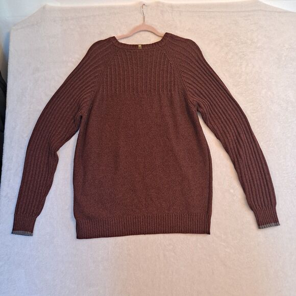 Columbia Ribbed Sweater Men's L Long Sleeve Cotton Knit Warm Pullover - Picture 2 of 8